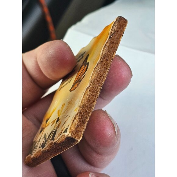 Vintage Souvenir Refrigerator Travel Magnet memorial butterfly wood - Picture 5 of 9